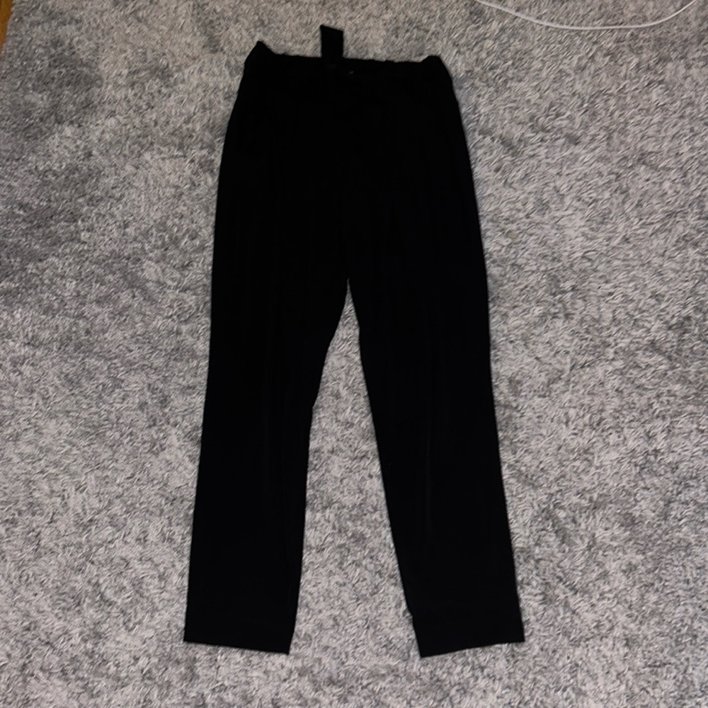 Express Black Ankle Mid Rise Trousers Tie Front Size Small